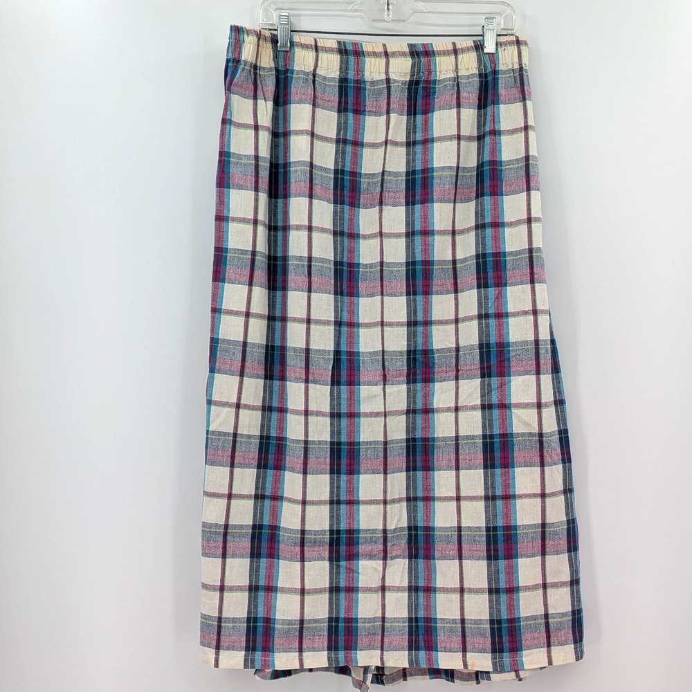 Natural Expressions VTG Plaid MidiSkirt '80s Preppy Academia Cottagecore Prairie - Picture 6 of 8